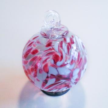 boule de noel rose et blanc